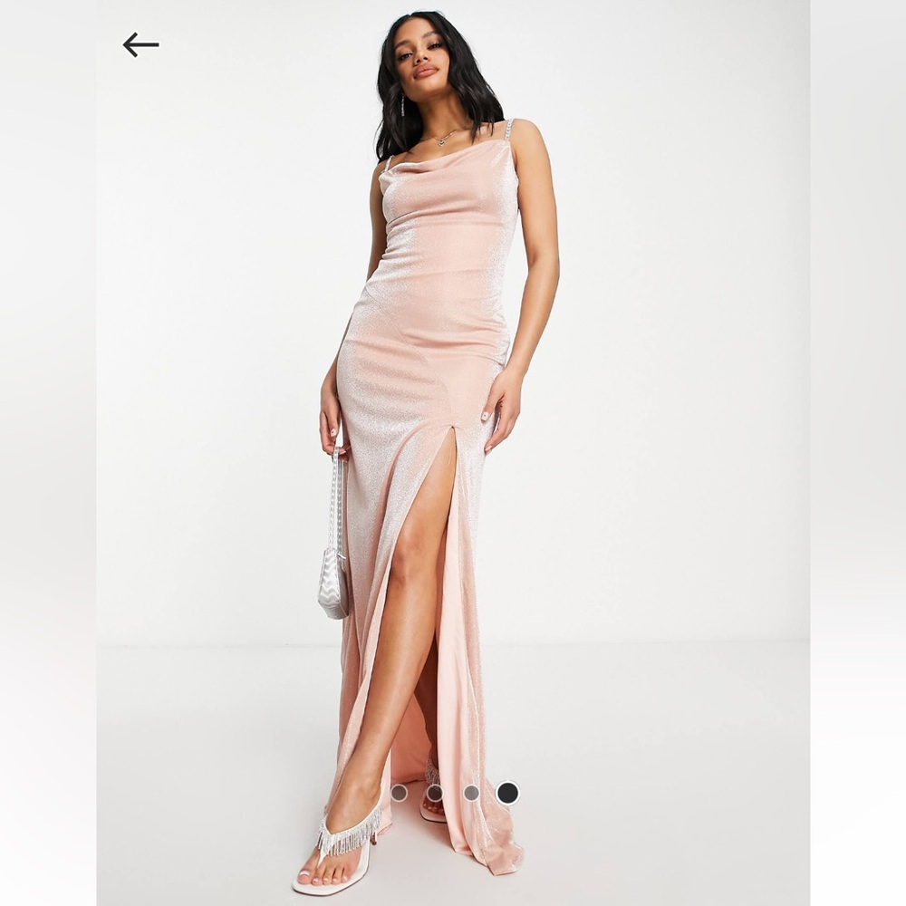 Pink spaghetti strap maxi dress size EU 40 / L